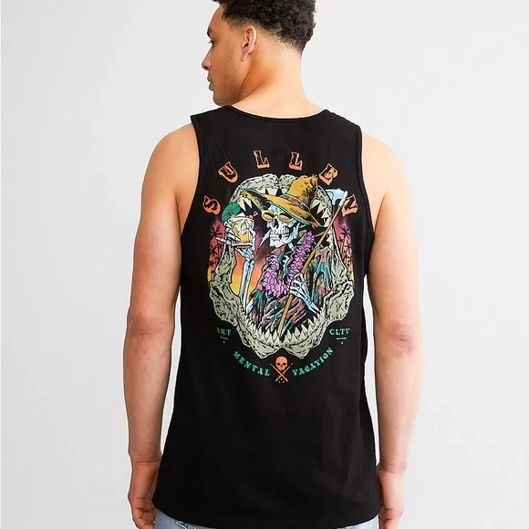 Sullen Mental Vacay Black Graphic Tank Top size M - Picture 1 of 10